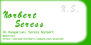 norbert seress business card